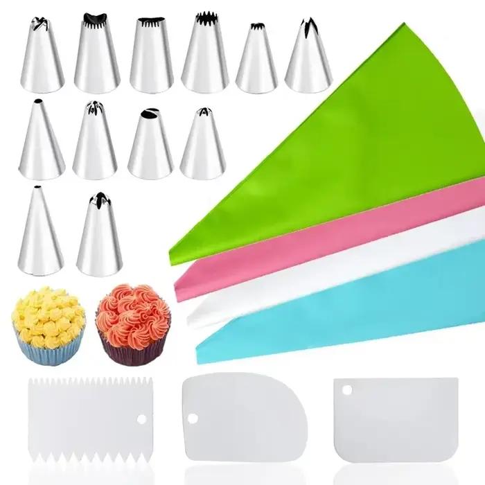14/20 pièces ensemble de douilles de tuyauterie bricolage crème au chocolat pâtisserie fournitures de cuisson gâteau