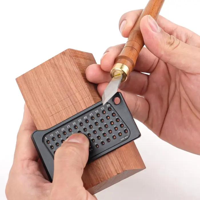 Couteau à tracer en bois à double tranchant, manche ergonomique en bois, collier en laiton, lame hau