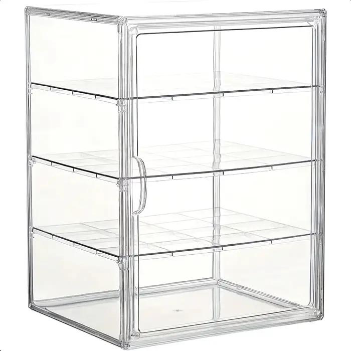 Vitrine de Comptoir à 4 Niveaux pour Pâtisseries et Gâteaux, Présentoir Transparent Réglable pour Ma
