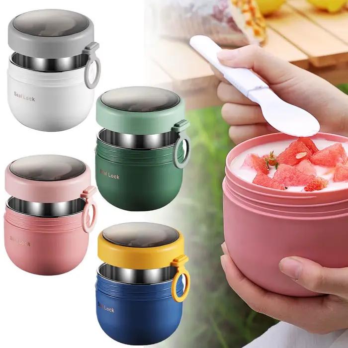 Boîte à déjeuner en acier inoxydable de 600ML, flacon de nourriture chaude, stockage de soupe, pot t