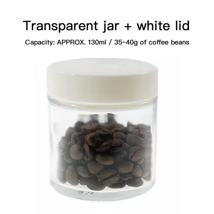 Pot en verre Portable 130ml, réservoir de stockage de grains de café, moulin à café, récipient de po