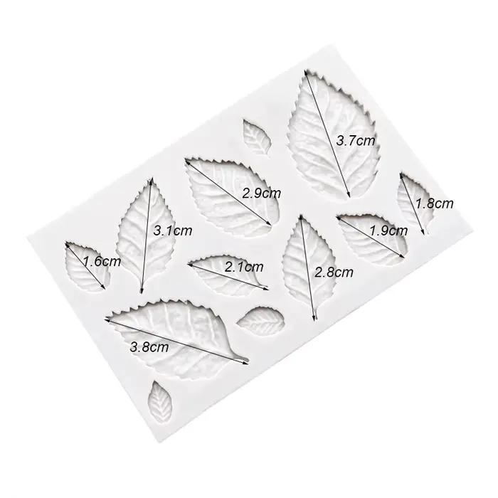 Moule en silicone Feuilles de Rose pour Sugarcraft, Outils de Résine, Moule à Cupcakes, Outils de Dé