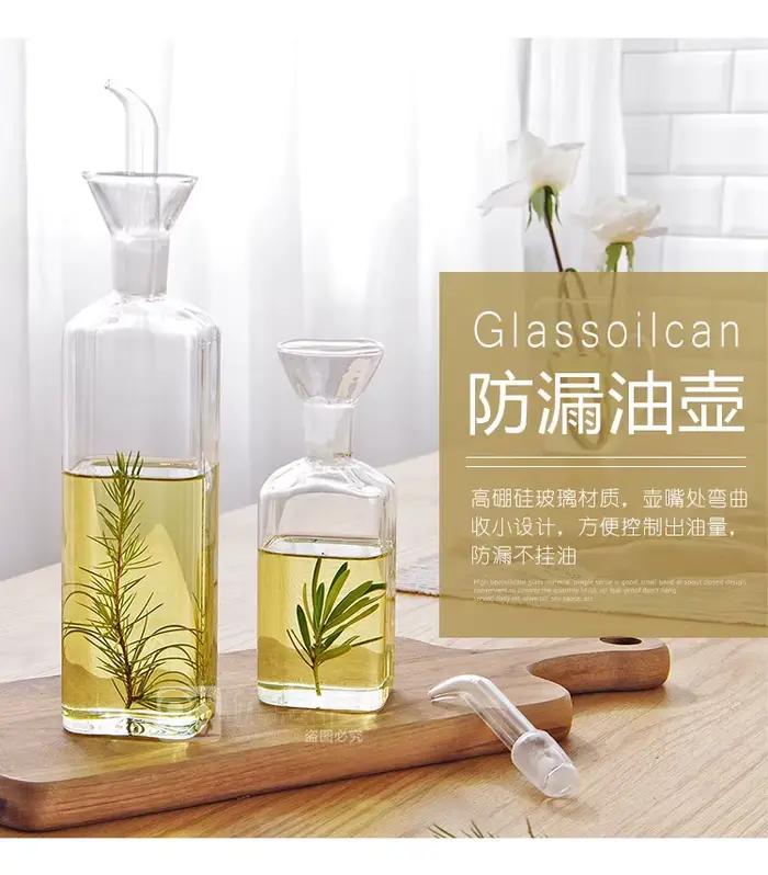 Pot d'huile en verre à haute teneur en Borosilicate, Pots d'huile et de vinaigre anti-fuite pour la