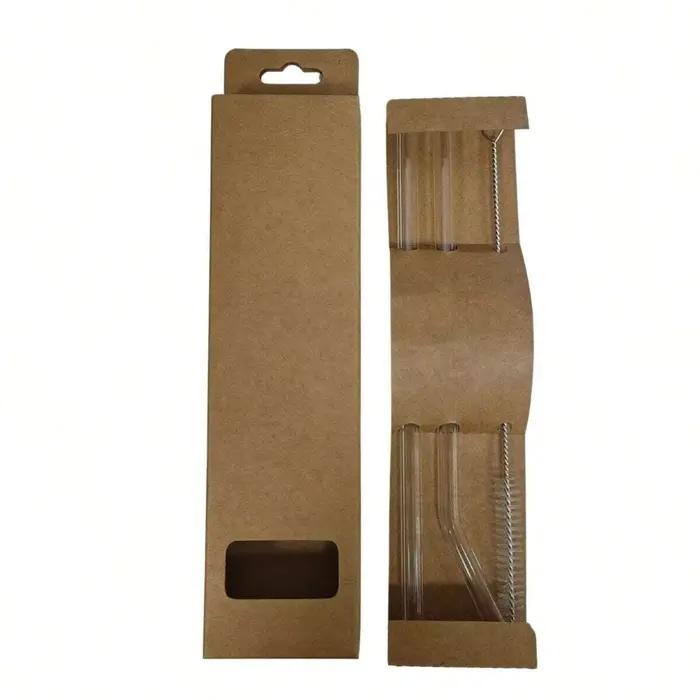 Paille à Smoothie en verre avec brosse en paille, pailles transparentes réutilisables pour Smoothie,