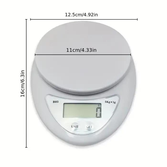 Balance de cuisine avec bol, 1 pièce, pesage des aliments, petite cuisson domestique, pesage 5kg, ba