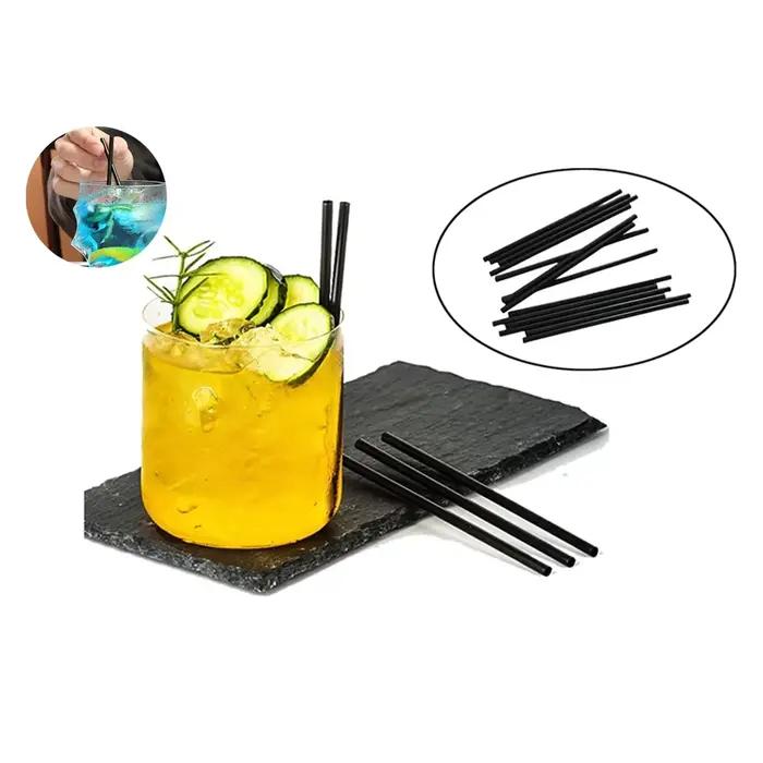 100-6000 pièces pailles noires café pailles à boire jus Tube à boire paille thé Cocktail pailles mar