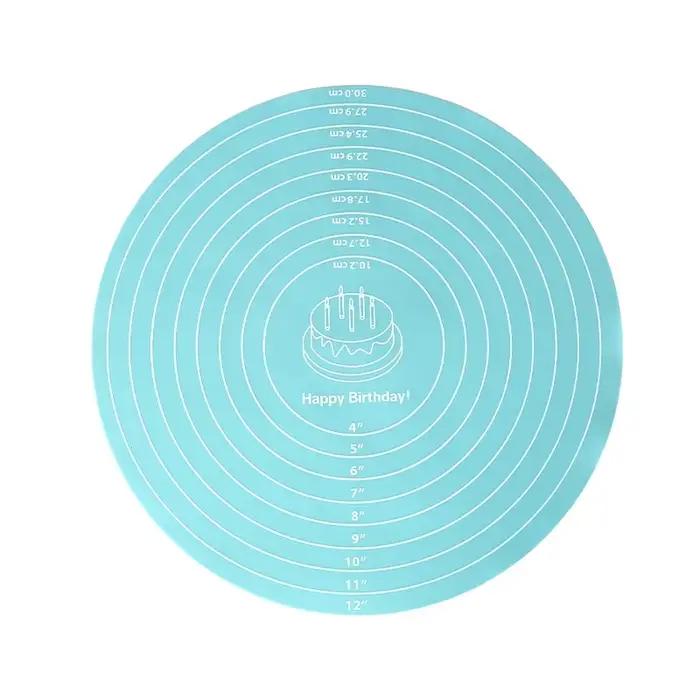 Plateau tournant pour gâteaux, tapis rond en Silicone de 12 pouces, tapis à biscuits réutilisable po