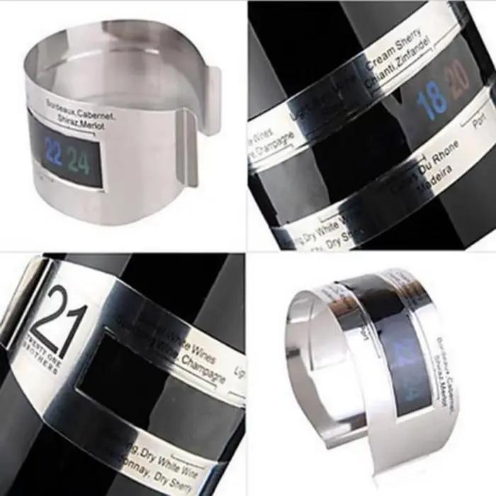 Collier de vin thermomètre barre outil de boisson bouteille de vin intelligente thermomètre à pressi