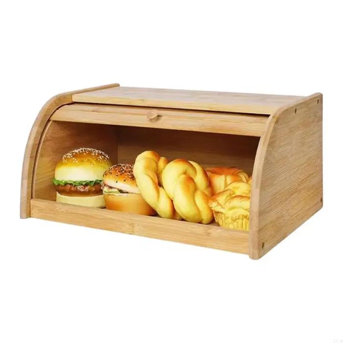 Stockage durable du pain en bois pour utilisation sur comptoir avec fonction contrôle l'humidité 37J