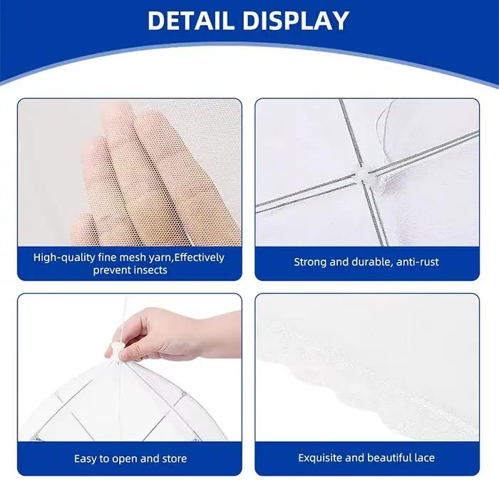 LMETJMA – couverture alimentaire en maille, grande et haute, couverture alimentaire, parapluie de te