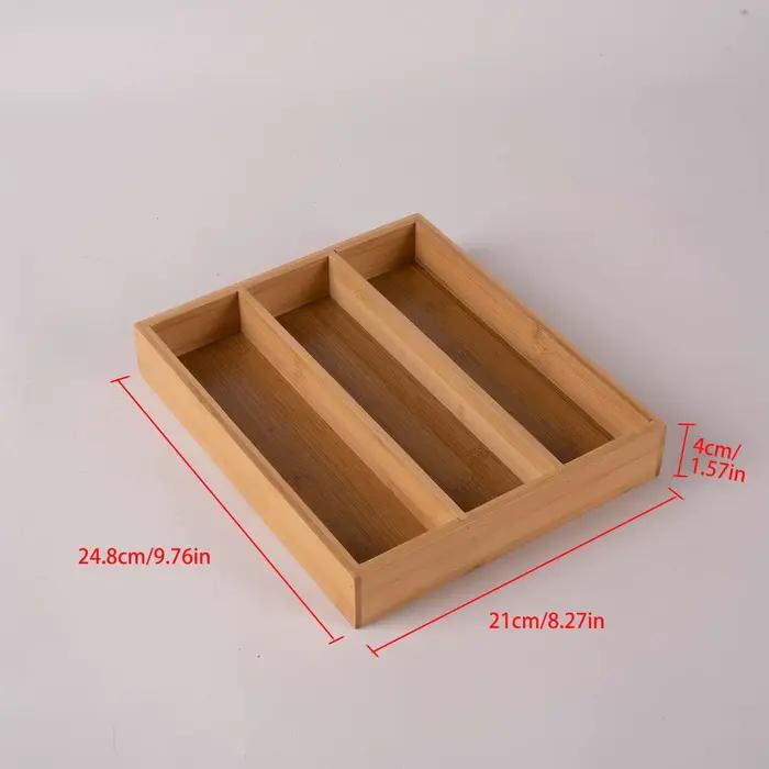 Boîte de rangement en bambou, boîte à couteaux en bambou à Six grilles élégante et Simple, boîte à c