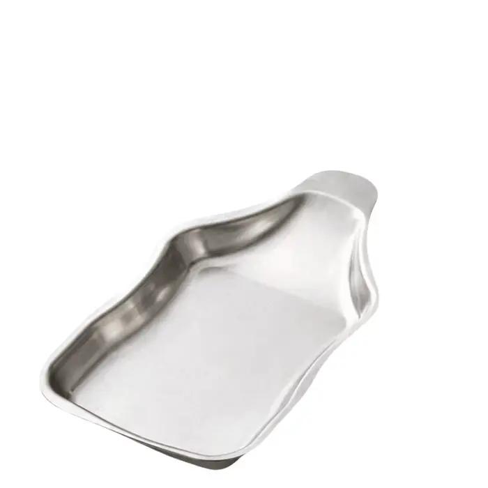 Support à ustensiles en acier inoxydable, bord lisse, base stable, repose-cuillère, forme rectangula