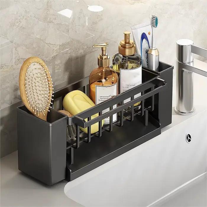 Organisateur d'évier de cuisine, porte-éponge d'évier de cuisine avec porte-brosse, égouttoir à chif
