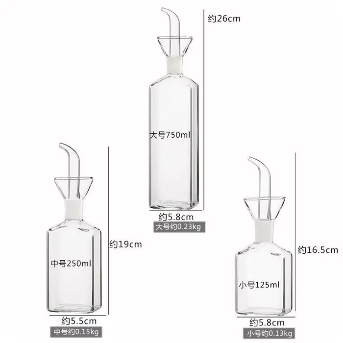 Pot d'huile en verre à haute teneur en Borosilicate, Pots d'huile et de vinaigre anti-fuite pour la