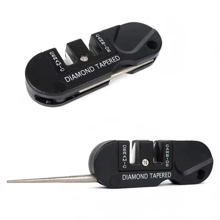 Aiguiseur de couteaux portable quatre en un (avec tige conique en diamant), adapté aux équipements d