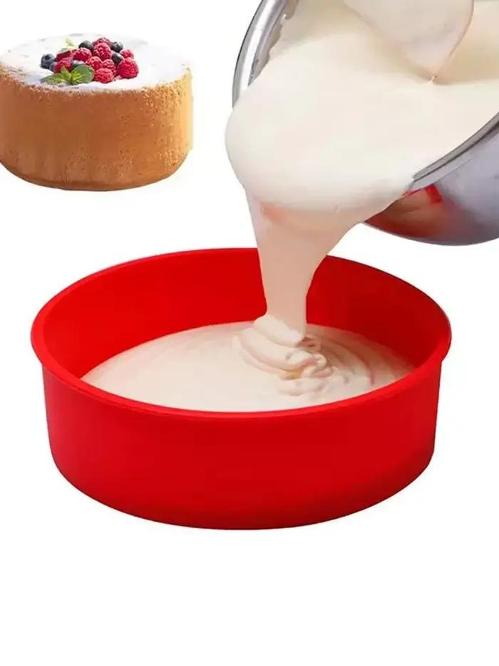 Moule à gâteau rond antiadhésif en silicone, ustensiles de cuisson, 4, 5, 6, 7, 8, 10 pouces
