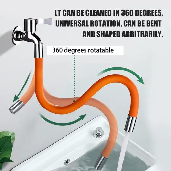 360 ° Extension de robinet rotative en Gel de silice, pliable et Flexible, pour salle de bains, év