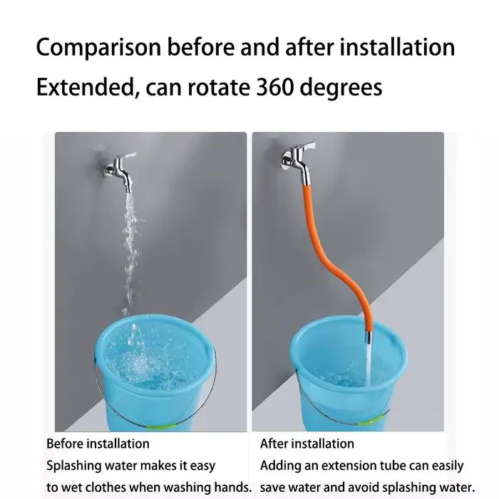 360 ° Extension de robinet rotative en Gel de silice, pliable et Flexible, pour salle de bains, év