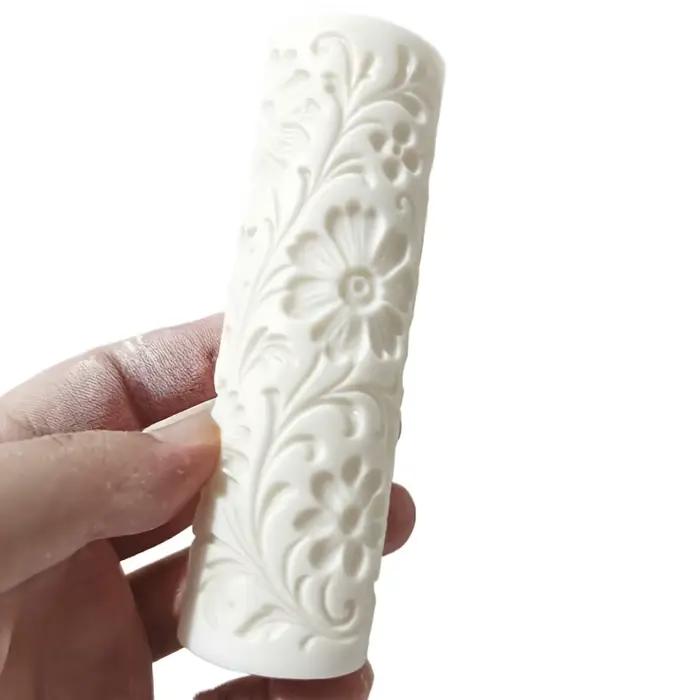 Rouleau d'argile de vigne marguerite victorienne texturé pour outil décoratif de motif Floral artisa