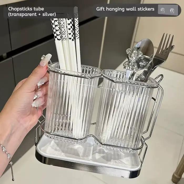 Organisateur mural de couverts de cuisine, porte-baguettes de luxe léger, support de cuillère, suppo