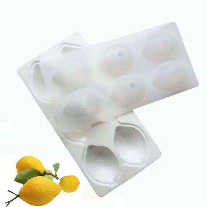Outils de décoration de gâteaux desserts français 3D en forme de citron, moule en Silicone pour frui