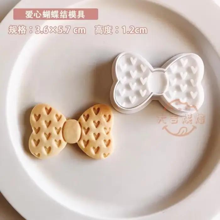 Emporte-pièce à nœud papillon, moule à biscuits, saint-valentin, nœud en forme de cœur, en plastique