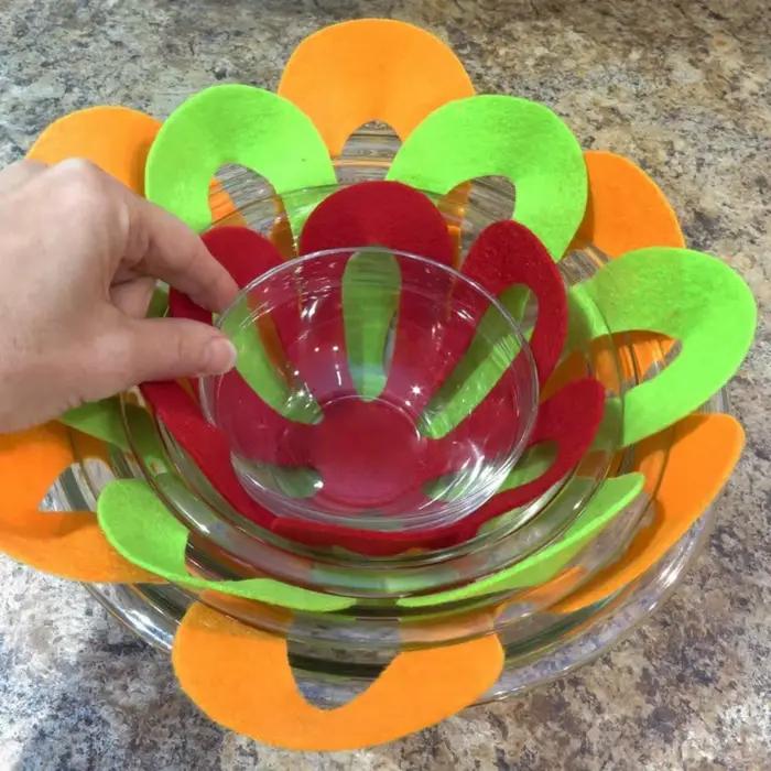 Mathiateur anti-rayures pour casseroles et poêles en forme de fleur, ustensiles de cuisine, napperon