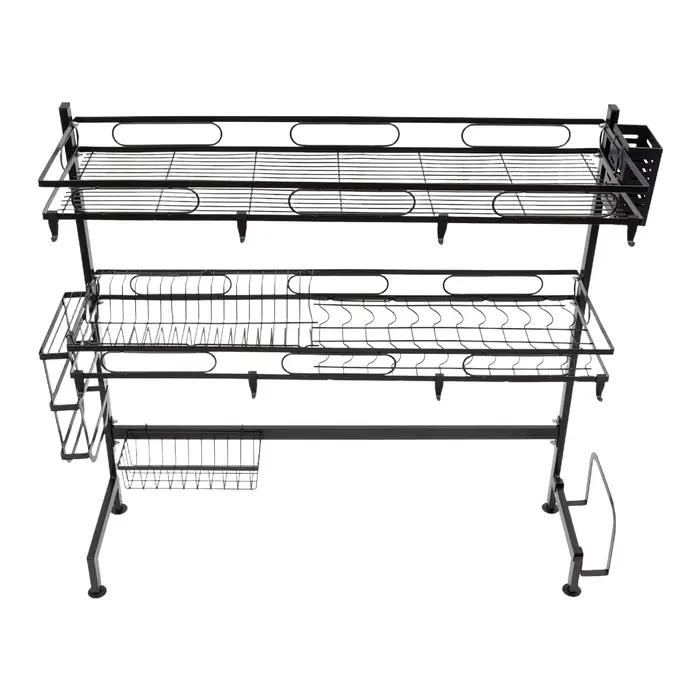 Vaccage de vaisselle au-dessus de l'évier à 2 niveaux T1, ouverture de proximité des couverts, étagè