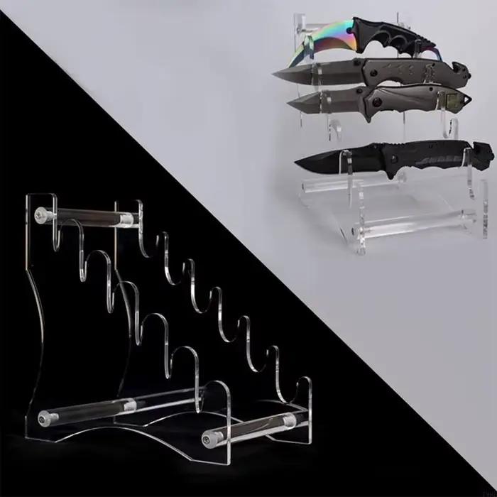 Support coutelier couteau transparent support coutelier en acrylique 6 couteaux à sous-couteaux Affi
