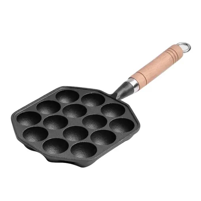 Takoyaki – poêle à gril facile à nettoyer, en fonte, poulpe, boule de viande, moule, poignée détacha