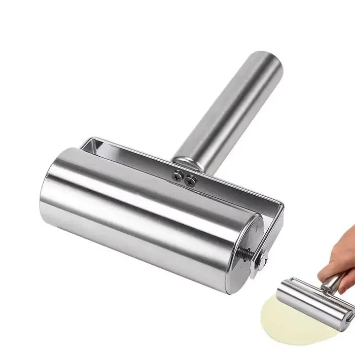 Rouleau à pizza en acier inoxydable pour boulangers, outil de cuisine pour pâtisserie et la cuisson