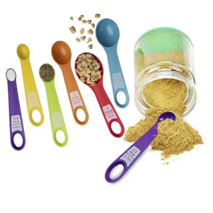 Ensemble de cuillères à mesurer de cuisine, outils de cuisson, tasse à mesurer en plastique avec éch