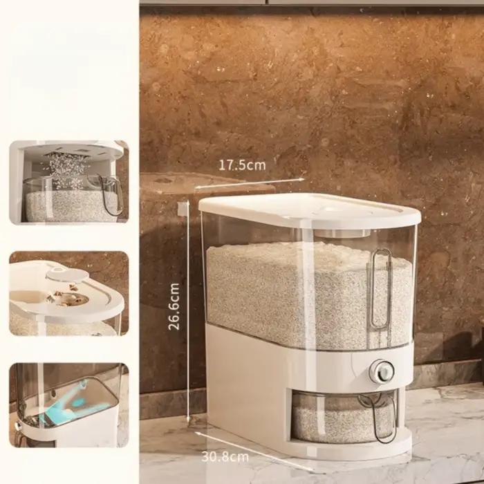 Conteneur de stockage de riz hermétique anti-insectes 5/10KG, boîte scellée anti-humidité pour riz,