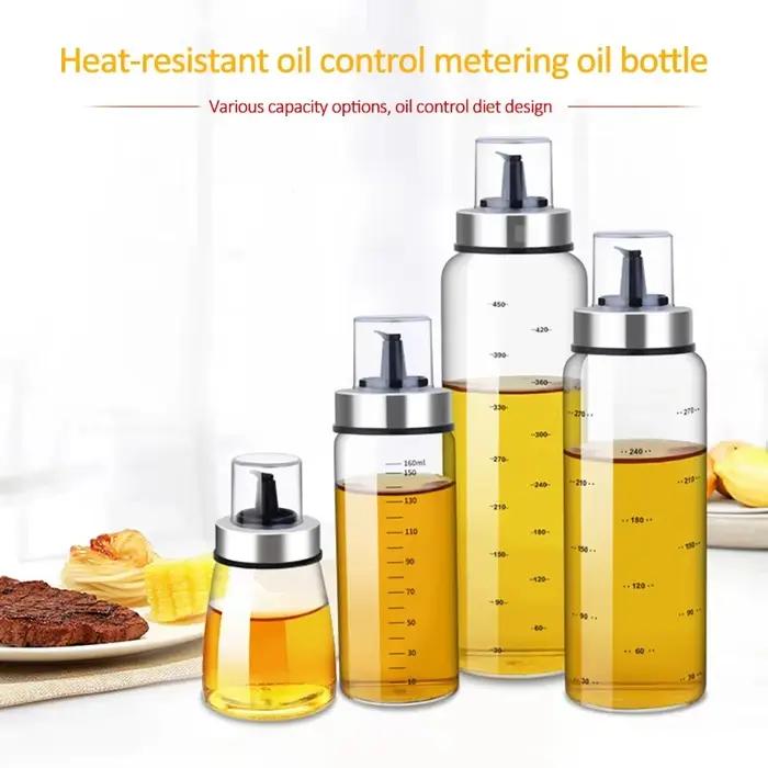 Bouteille d'huile d'assaisonnement de cuisine, bouteille ATI CE, stockage en verre HI pour huile et