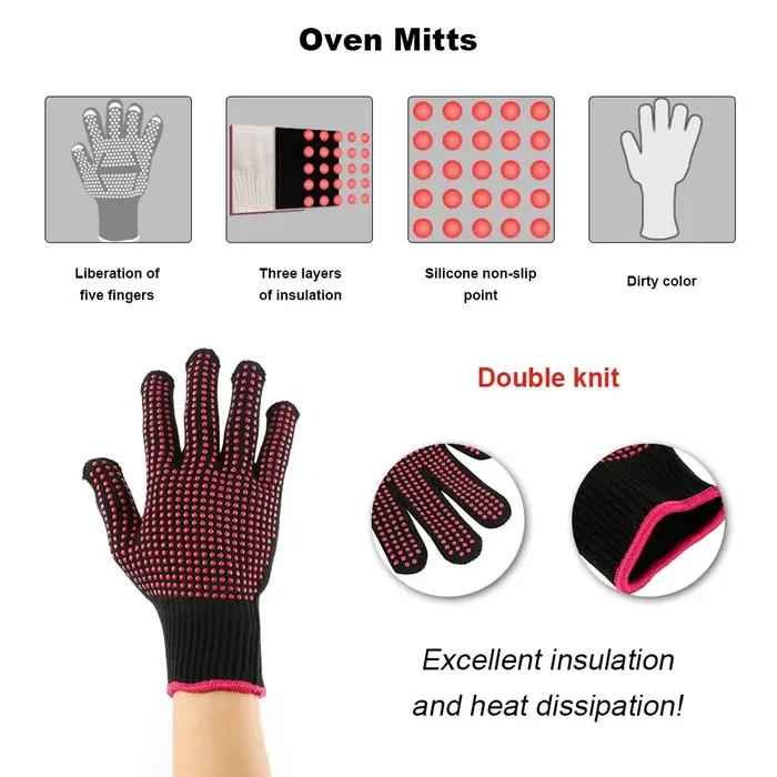 Nouveaux gants de Barbecue mitaines de four résistantes aux hautes températures 500 800 degrés gants