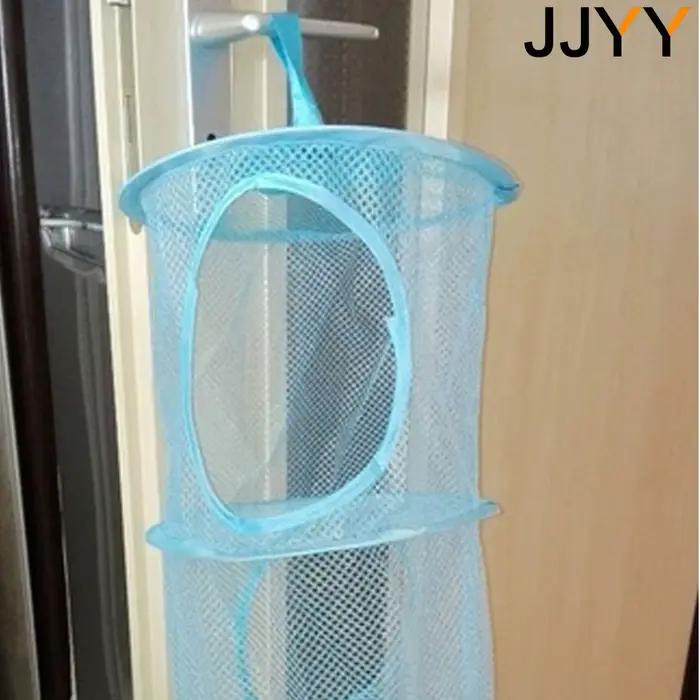 JJYY Net suspendu multicouche stockage Cage suspendue cylindrique stockage sac suspendu porte murale