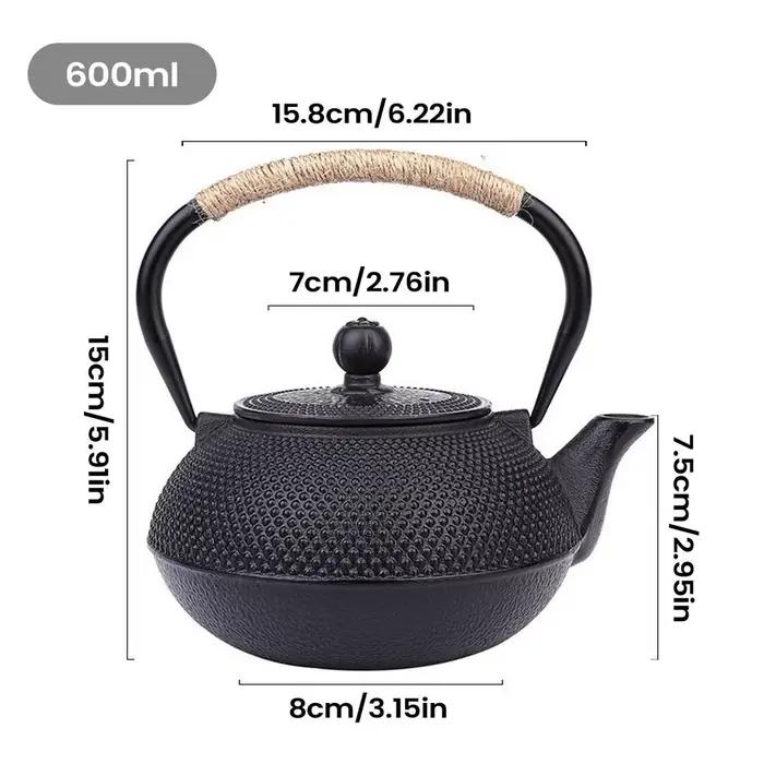 Théière en fonte émaillée, intérieur pour brassage, poêle bouillant, bouilloire supérieure, cuisine