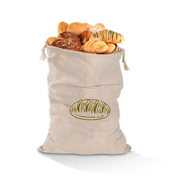 Sacs à pain en lin réutilisables avec cordon de serrage pour pain artisanal fait maison, sac de rang