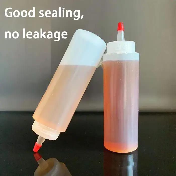 Bouteille à presser en plastique avec échelle à nez aiguille de 120/250/450ml, bouteille à presser a