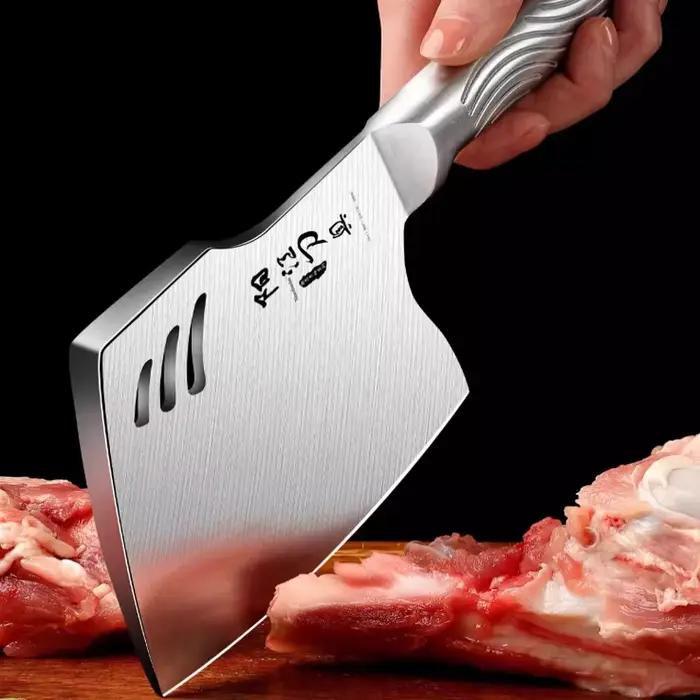 Couteau Forgé Épais Tout Acier Inoxydable, Couperet à Viande, Chef de Cuisine, Sharp eo, Puissant, C