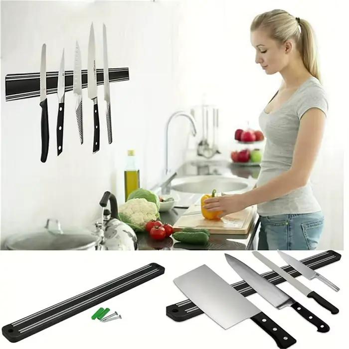 Un porte-couteau mural magnétique, support de rangement pour ustensiles de cuisine, outils d'entrepô