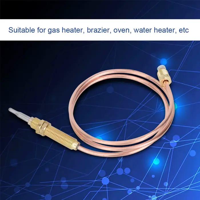 Sonde de Thermocouple à filetage M8, sonde de Thermocouple à gaz chauffant 600mm pour cheminée, acce