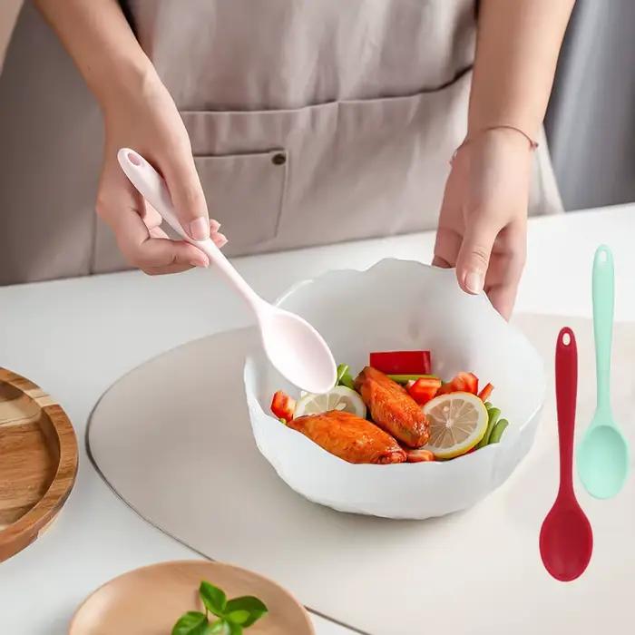 Louche à soupe en Silicone à Long manche, passoire, nouilles Ramen, cuillères à soupe, cuillère à sa