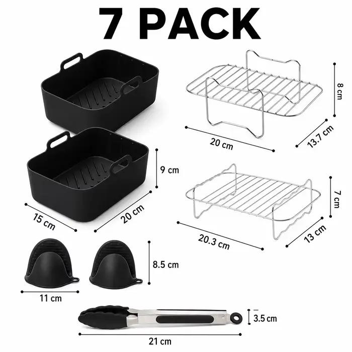 Ensemble d'accessoires pour friteuse à air Ninja (7/9 pièces) : doublures en silicone, paniers, supp