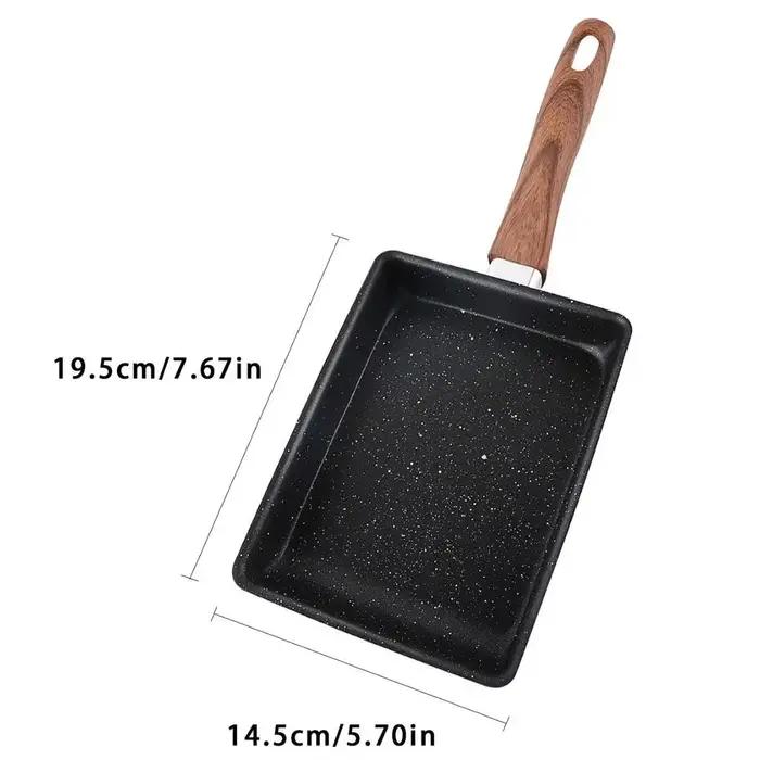 Poêle à omelette japonaise Tamagoyaki, poêle rectangulaire antiadhésive, petite poêle à œufs avec ou