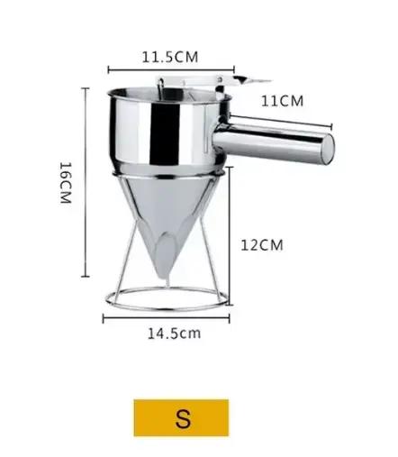 Moule à crêpes en acier inoxydable, entonnoirs amovibles avec support 600/1200ml, idéal pour les Cup