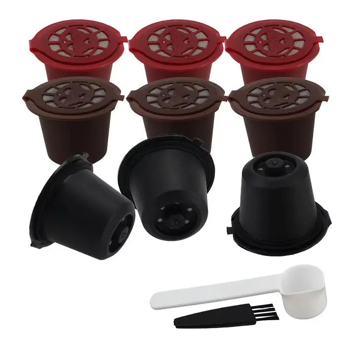 Capsules de café réutilisables, tasse avec cuillère, brosse, filtre à café pour café Nespresso, 4 pi