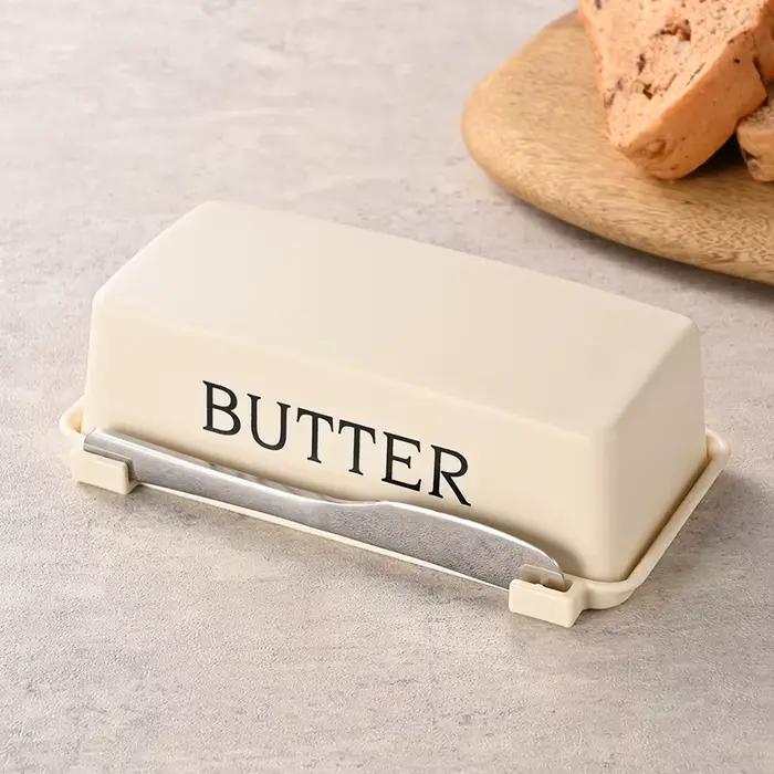 Boîte de rangement pour beurre et fromage, boîte de coupe-beurre avec couvercle et couteau, gardien
