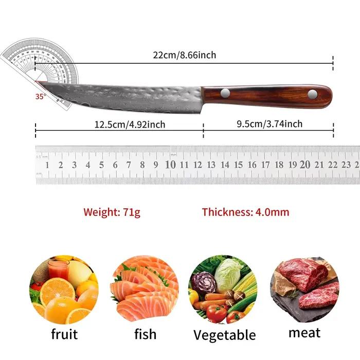 Ensemble de Steak en acier damas forgé à 67 plis, couperet, lame à viande, couteau à fruits tranchan