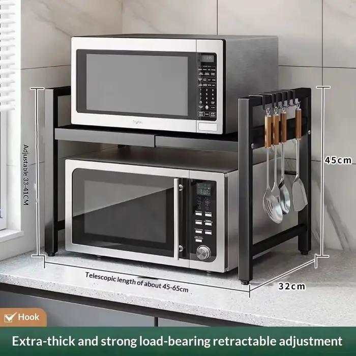 Support de rangement pour micro-ondes de cuisine de comptoir, étagère de bureau télescopique pour cu
